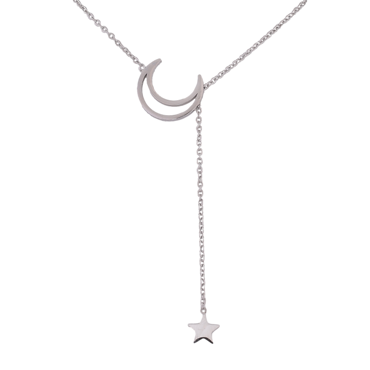 Підвіска на ланцюжку Xuping ТТМ Stainless Steel колір Родій "Півмісяць з зіркою" довжина 45-50см х 1.5мм фото №20