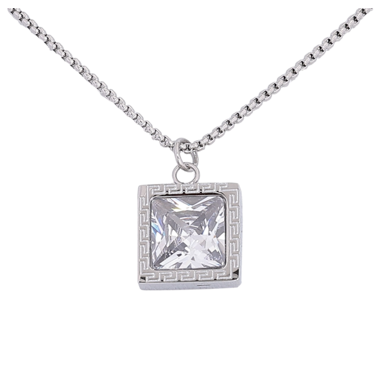 Підвіска на ланцюжку Xuping ТТМ Stainless Steel колір Родій "Кристал" довжина 45-50см х 1.5мм фото №22