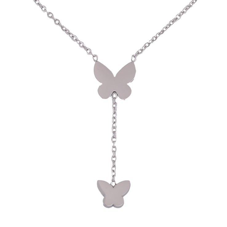 Підвіска на ланцюжку Xuping ТТМ Stainless Steel колір Родій "Метелики" довжина 39-45см х 1.5мм фото №25