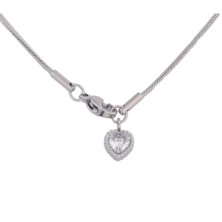 Підвіска на ланцюжку Xuping ТТМ Stainless Steel колір Родій "Кристальне серце" довжина 43см х 1.5мм фото №15