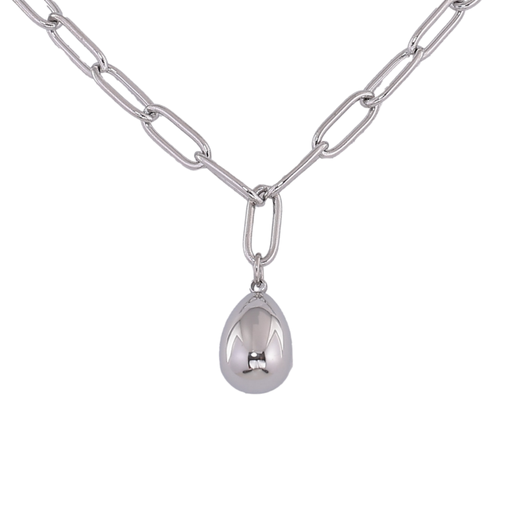 Підвіска на ланцюжку Xuping ТТМ Stainless Steel колір Родій "Крапелька" довжина 46-51см х 4мм фото №24