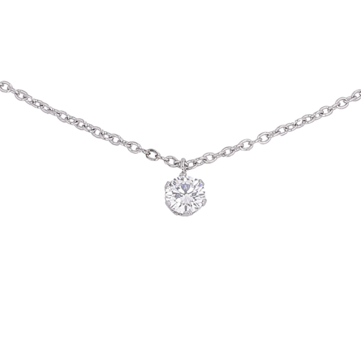 Підвіска на ланцюжку Xuping ТТМ Stainless Steel колір Родій "Кристал, ø  5мм" довжина 45-50см х 1.5мм фото №23