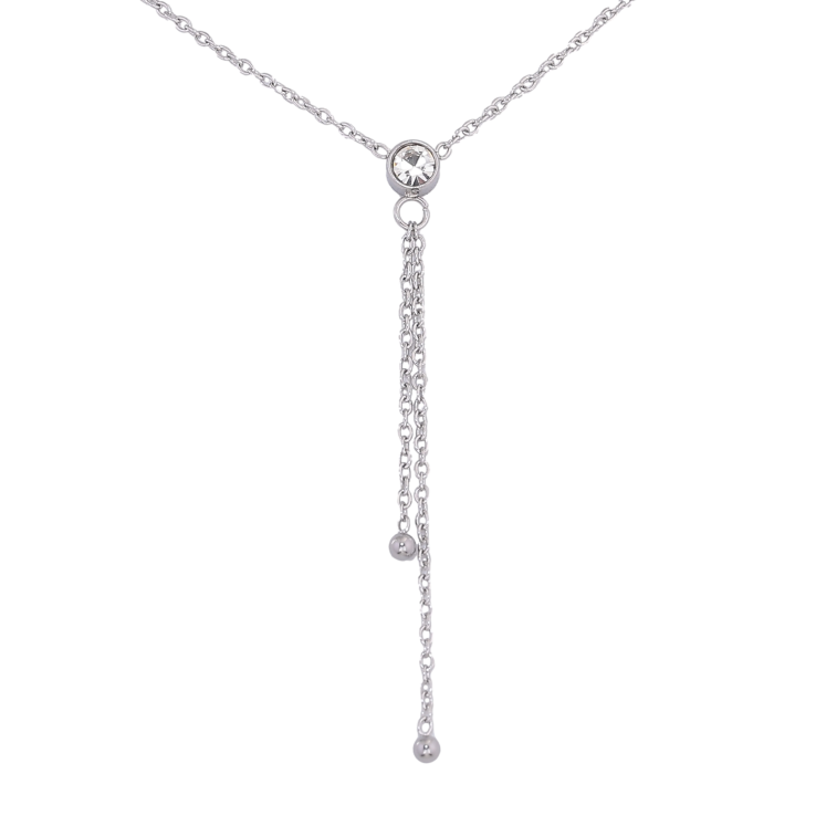 Підвіска на ланцюжку Xuping ТТМ Stainless Steel колір Родій "Кульки на ланцюжку" довжина 46-51см х 1.5мм фото №21