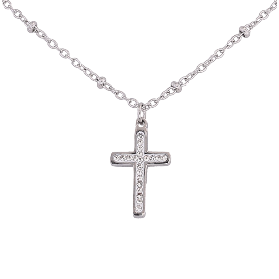 Підвіска на ланцюжку Xuping ТТМ Stainless Steel колір Родій "Хрест з кристалами" довжина 45-50см х 1.5-2мм фото №1 Підвіска на ланцюжку Xuping ТТМ Stainless Steel колір Родій "Хрест з кристалами" довжина 45-50см х 1.5-2мм фото №1