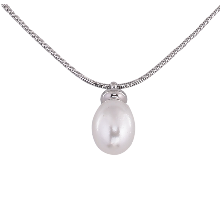 Підвіска на ланцюжку Xuping ТТМ Stainless Steel колір Родій "Перлина" довжина 45-50см х 1мм фото №12