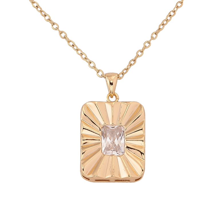 Підвіска на ланцюжку Xuping колір Позолота 14K "Підвіска з кристальною вставкою" довжина 42-53см х 1.5мм фото №1