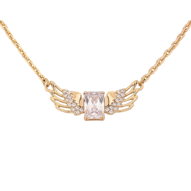 Підвіска на ланцюжку Xuping колір Позолота 14K "Кристал з крилами" довжина 40-45см х 2мм фото №12
