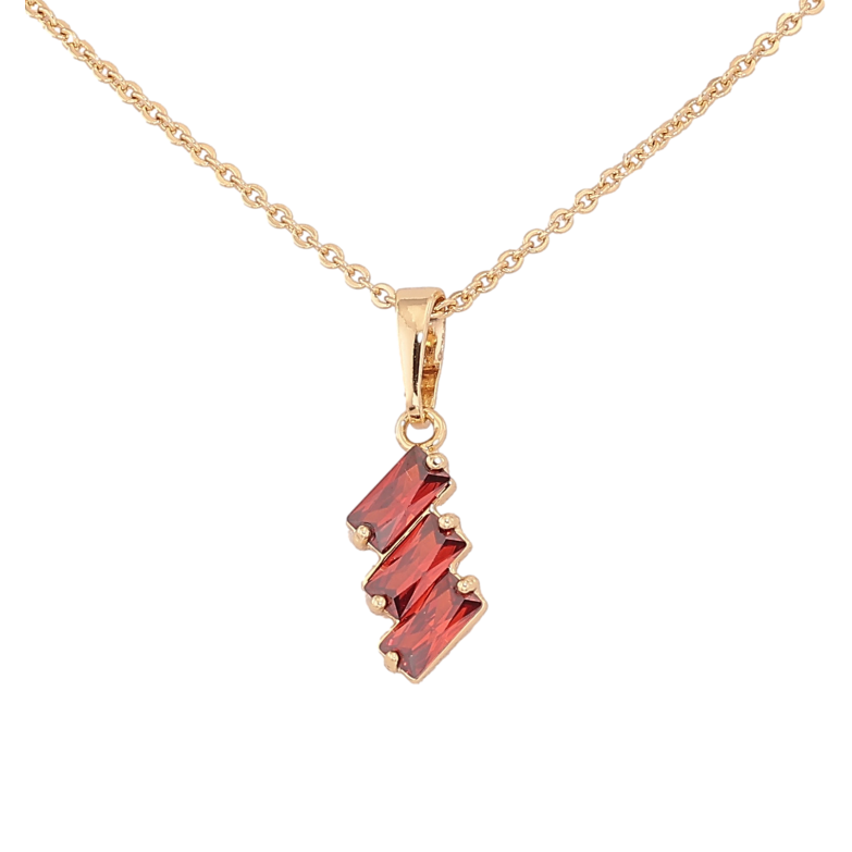 Підвіска на ланцюжку Xuping колір Позолота 14K "Три червоні кристали" довжина 40-45см х 1.5мм фото №1 Підвіска на ланцюжку Xuping колір Позолота 14K "Три червоні кристали" довжина 40-45см х 1.5мм фото №1
