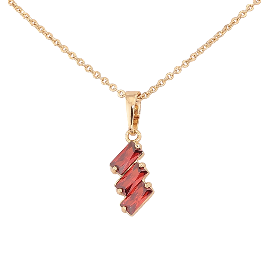 Підвіска на ланцюжку Xuping колір Позолота 14K "Три червоні кристали" довжина 40-45см х 1.5мм фото №1 Підвіска на ланцюжку Xuping колір Позолота 14K "Три червоні кристали" довжина 40-45см х 1.5мм фото №1
