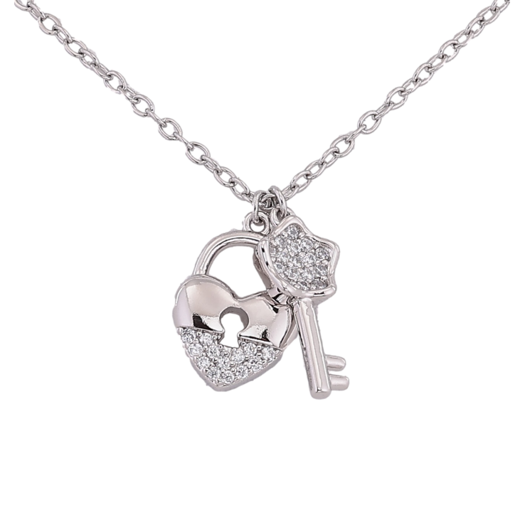 Підвіска на ланцюжку Xuping колір Родій "Ключик із замочком" розмір 43-46см х 1.5мм фото №22 Підвіска на ланцюжку Xuping колір Родій "Ключик із замочком" розмір 43-46см х 1.5мм фото №22