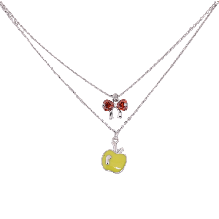 Підвіски на ланцюжку Xuping колір Родій "Яблуко з кришталевим бантом" розмір 43,45,47см х 1мм фото №19