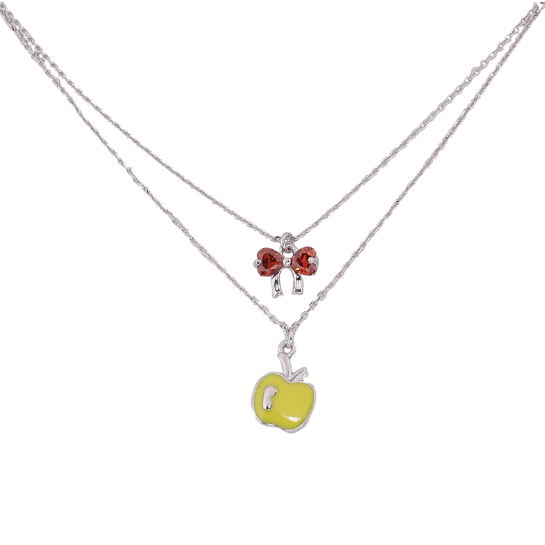 Підвіски на ланцюжку Xuping колір Родій "Яблуко з кришталевим бантом" розмір 43,45,47см х 1мм фото №13