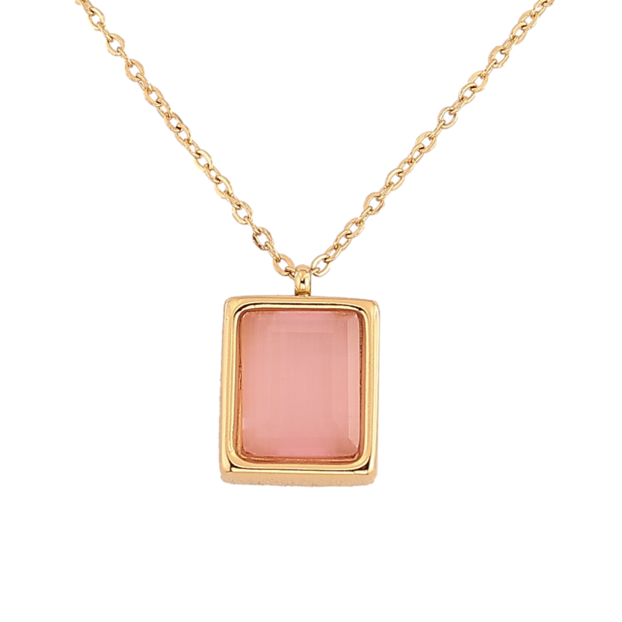 Підвіски на ланцюжку Xuping ТТМ Stainless Steel колір 14К "Рожевий кристал" довжина 41-46см х 1.5мм фото №1