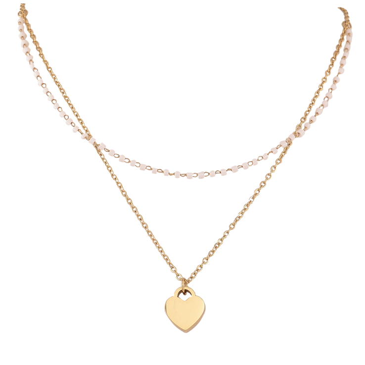 Підвіска на ланцюжку Xuping ТТМ Stainless Steel колір 14К "Два ланцюжки з серцем" довжина 42-47см х 1.5мм фото №25