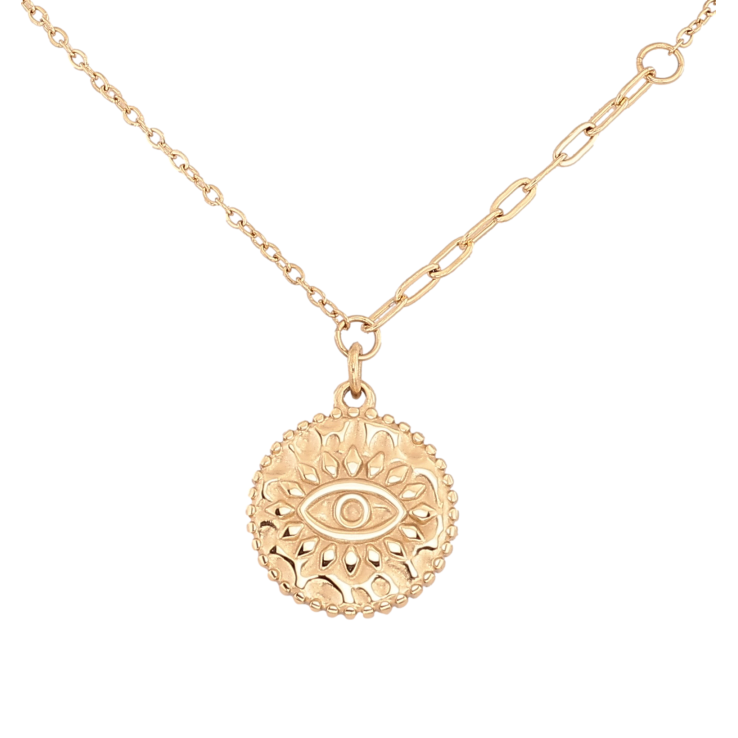 Підвіски на ланцюжку Xuping ТТМ Stainless Steel колір 14К "Візерунок око" довжина 45-50см х 1-2мм фото №17