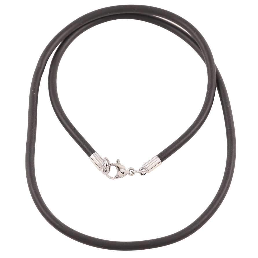 Шнур Xuping Родій "Чорний каучуковий шнур" довжина 46см х 3мм фото №1 Шнур Xuping Родій "Чорний каучуковий шнур" довжина 46см х 3мм фото №1