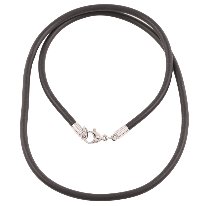 Шнур Xuping Родій "Чорний каучуковий шнур" довжина 51см х 3мм фото №1 Шнур Xuping Родій "Чорний каучуковий шнур" довжина 51см х 3мм фото №1