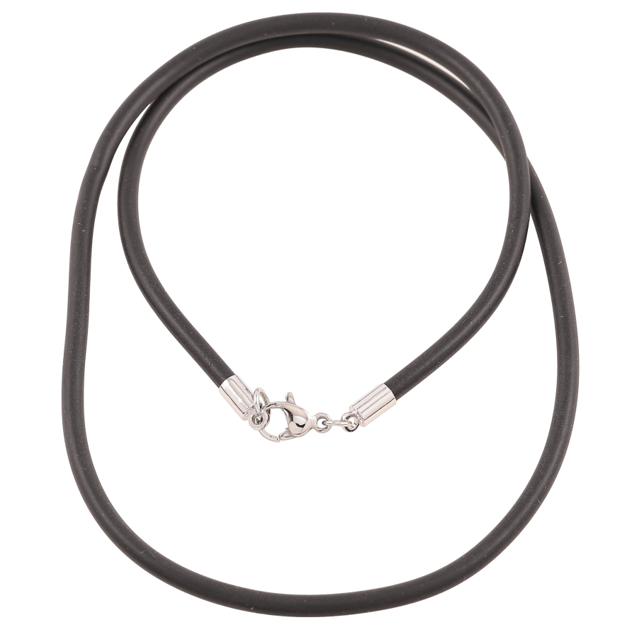 Шнур Xuping Родій "Чорний каучуковий шнур" довжина 51см х 3мм фото №1 Шнур Xuping Родій "Чорний каучуковий шнур" довжина 51см х 3мм фото №1