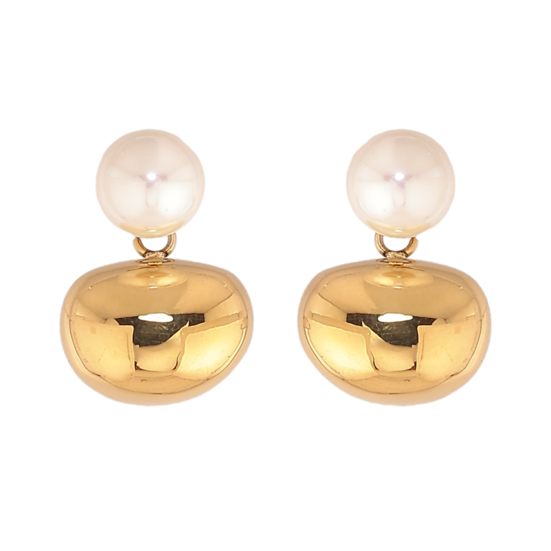 Сережки Нержавіюча сталь пусети "Перлини з декоративними підвісками" фото №1