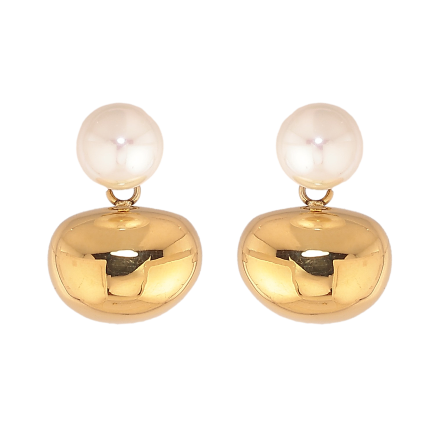 Сережки Нержавіюча сталь пусети "Перлини з декоративними підвісками" фото №1