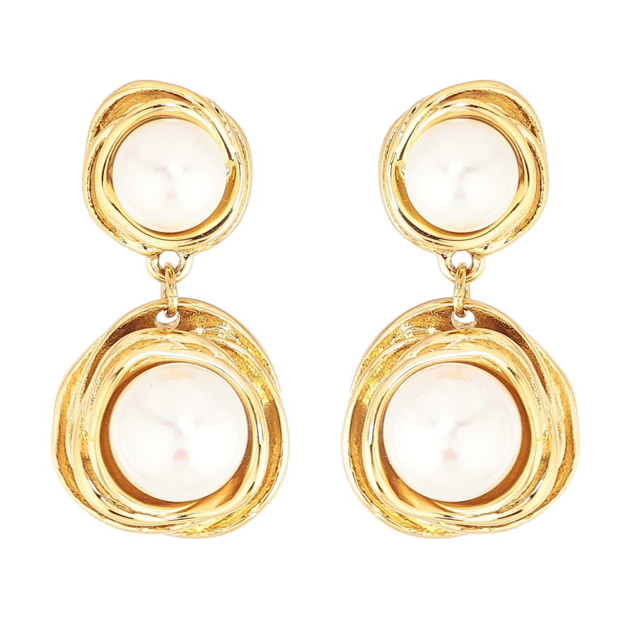 Сережки Нержавіюча сталь пусети "Підвіски з перлинами" фото №1 Сережки Нержавіюча сталь пусети "Підвіски з перлинами" фото №1