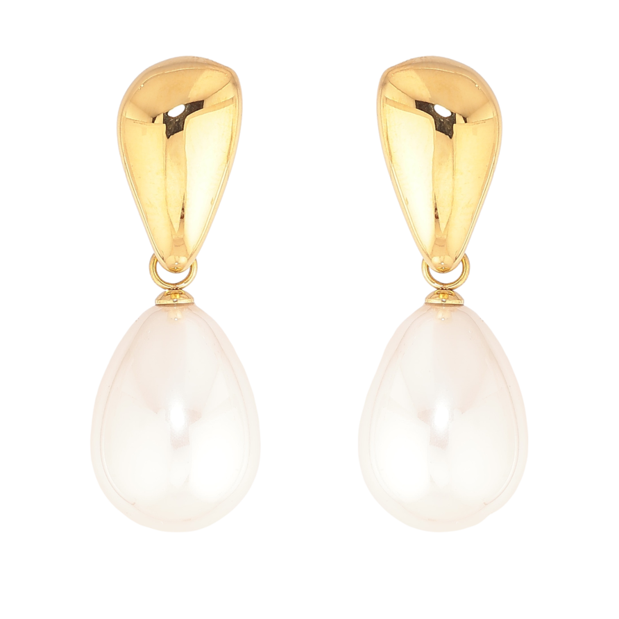 Сережки Нержавіюча сталь пусети "Перлинні підвіски" фото №1