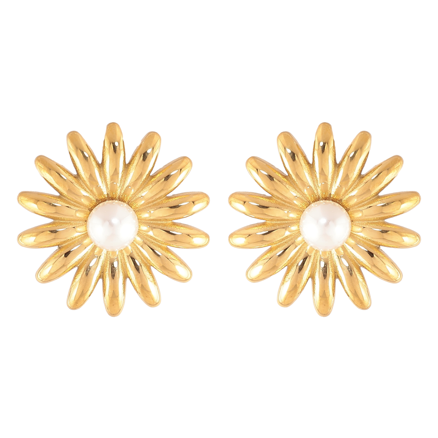 Серьги Нержавеющая сталь пусеты "Звезды с жемчужинами" фото №1 Серьги Нержавеющая сталь пусеты "Звезды с жемчужинами" фото №1