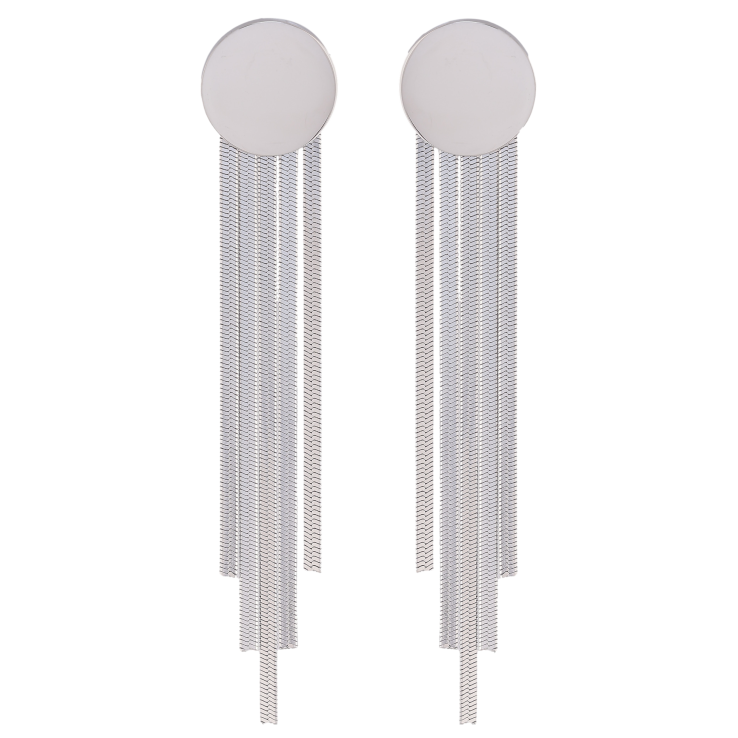 Сережки Нержавіюча сталь пусети "Підвіски з ланцюжками" фото №4