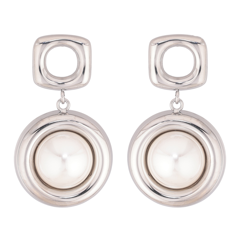 Сережки Нержавіюча сталь пусети "Підвіски з перлинними вставками" фото №1