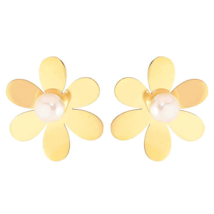 Сережки Нержавіюча сталь пусети "Квіточки з перлинами" фото №25 Сережки Нержавіюча сталь пусети "Квіточки з перлинами" фото №25