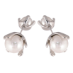 Серьги Нержавеющая сталь пусеты-джекеты "Жемчужные бутоны" фото №3