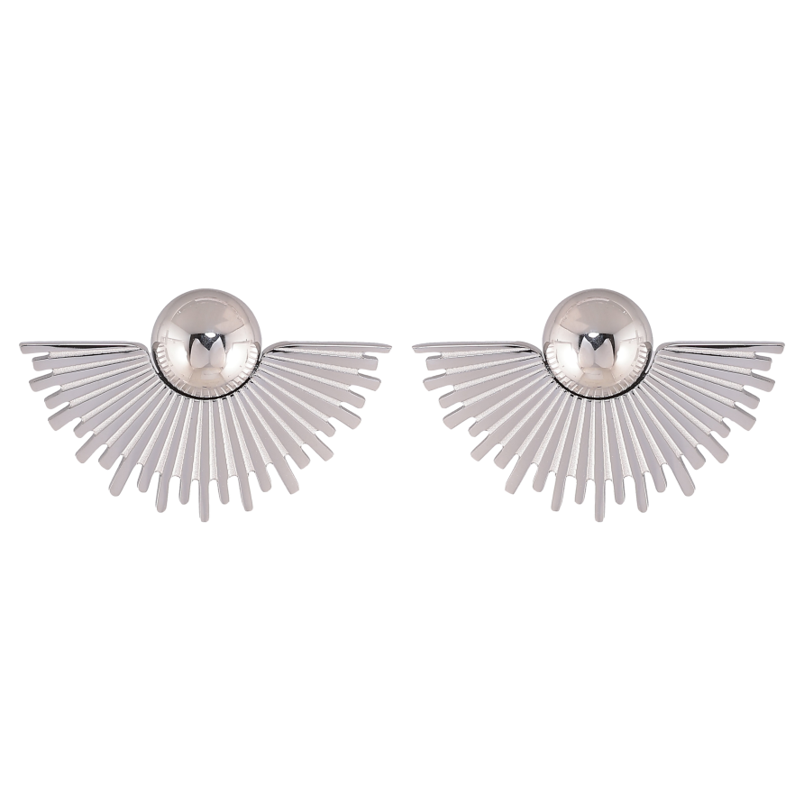 Сережки Нержавіюча сталь пусети "Декоративний візерунок" фото №1