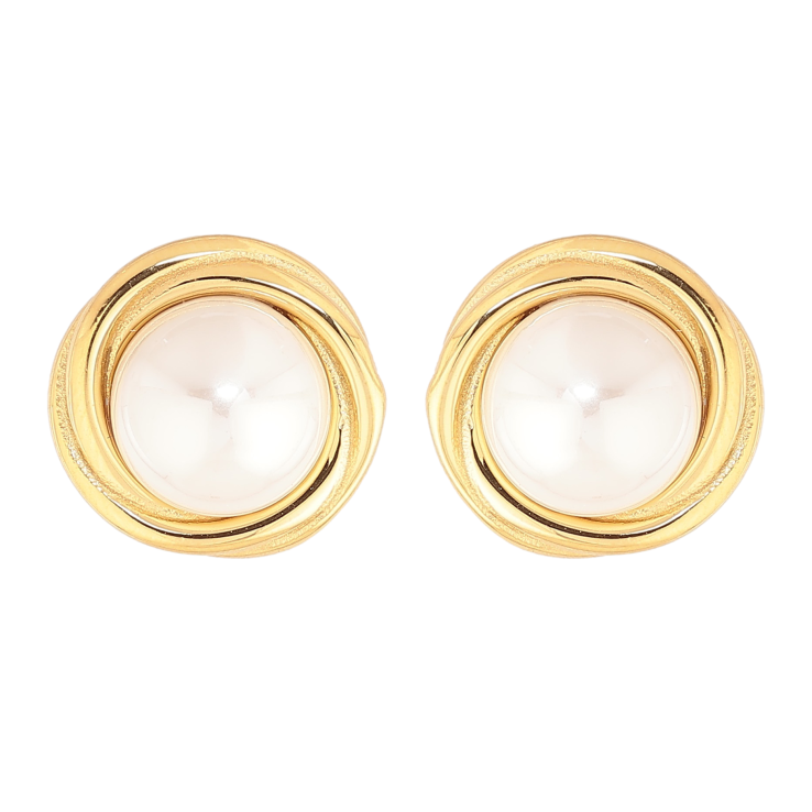 Сережки Нержавіюча сталь пусети "Візерунок з перлинами" фото №10 Сережки Нержавіюча сталь пусети "Візерунок з перлинами" фото №10