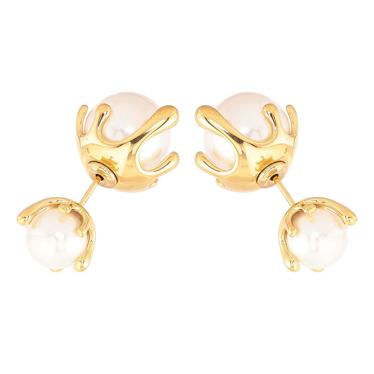 Сережки Нержавіюча сталь пусети-джекети "Перлинні бутони" фото №15 Сережки Нержавіюча сталь пусети-джекети "Перлинні бутони" фото №15