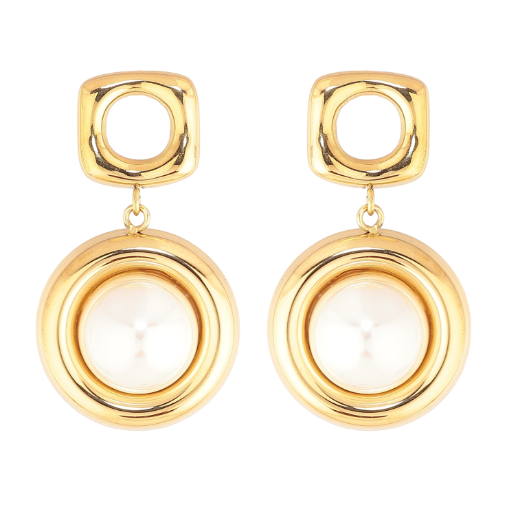 Сережки Нержавіюча сталь пусети "Декоративні підвіски з перлинами" фото №19