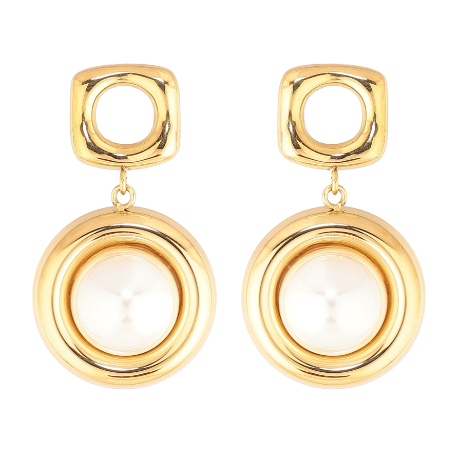 Серьги Нержавеющая сталь пусеты "Декоративные подвески с жемчужинами" фото №1