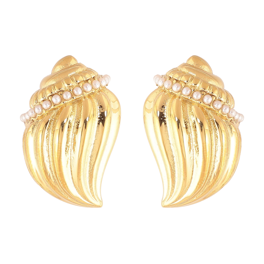 Серьги Нержавеющая сталь пусеты "Ракушки" фото №1