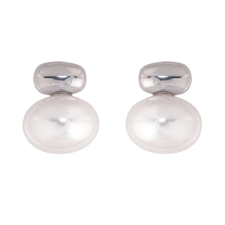 Серьги Нержавеющая сталь пусеты "Узор с жемчужинами" фото №24