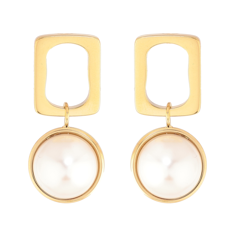 Сережки Нержавіюча сталь пусети "Декоративні підвіски з перлинами" фото №11