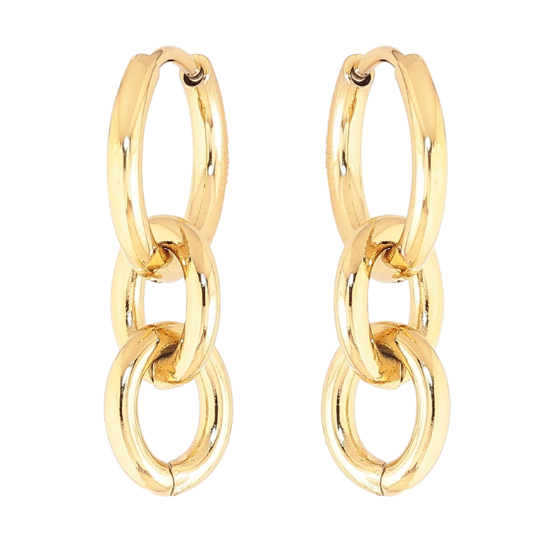 Сережки Нержавіюча сталь підвіски на колечках "Ланцюжки" 2 в 1  фото №10