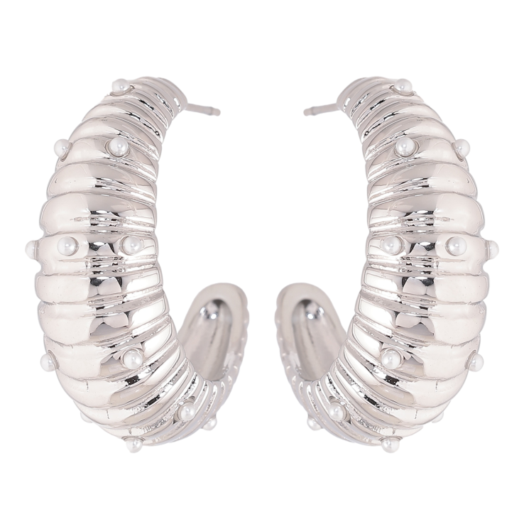 Серьги Нержавеющая сталь пусеты "Декоративные дуги" фото №16