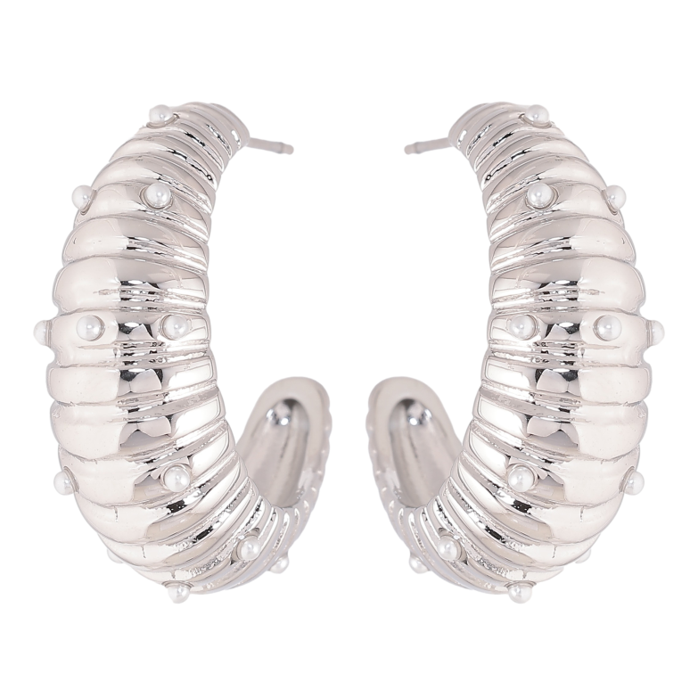 Серьги Нержавеющая сталь пусеты "Декоративные дуги" фото №1