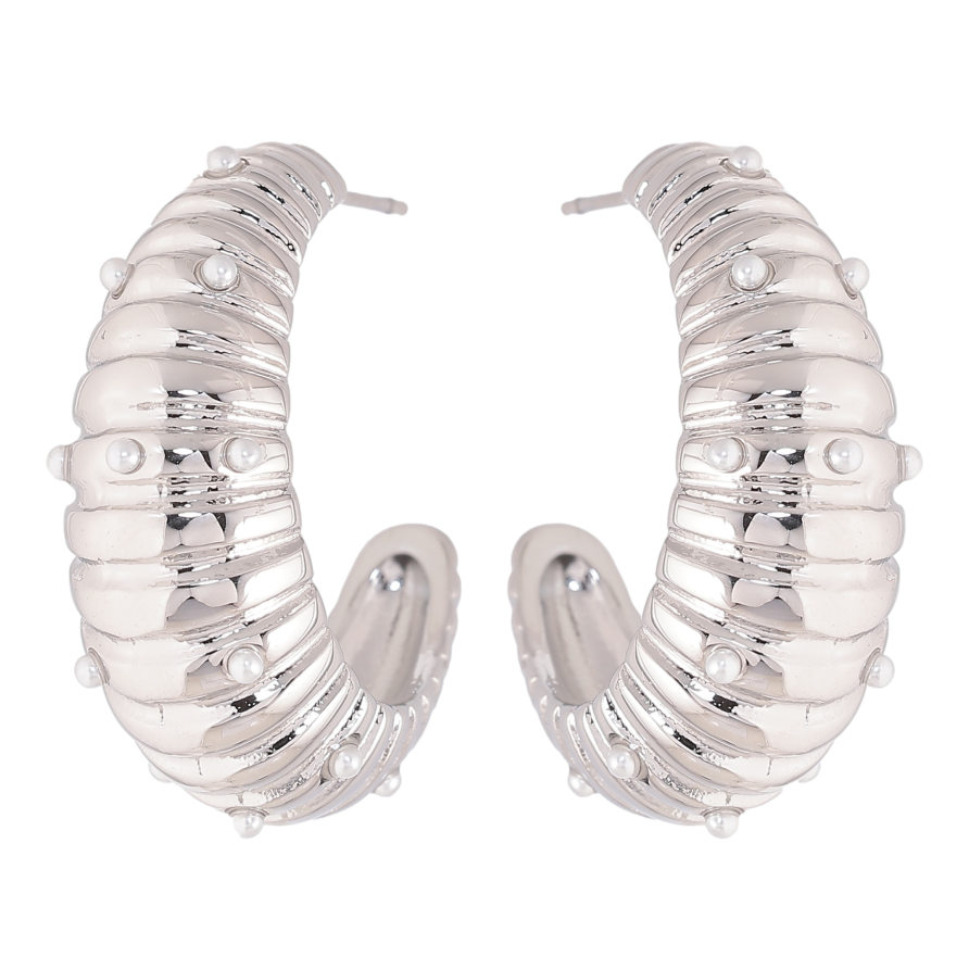 Серьги Нержавеющая сталь пусеты "Декоративные дуги" фото №1