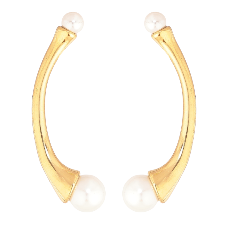 Сережки Нержавіюча сталь пусети "Візерунок з перлинами" фото №22