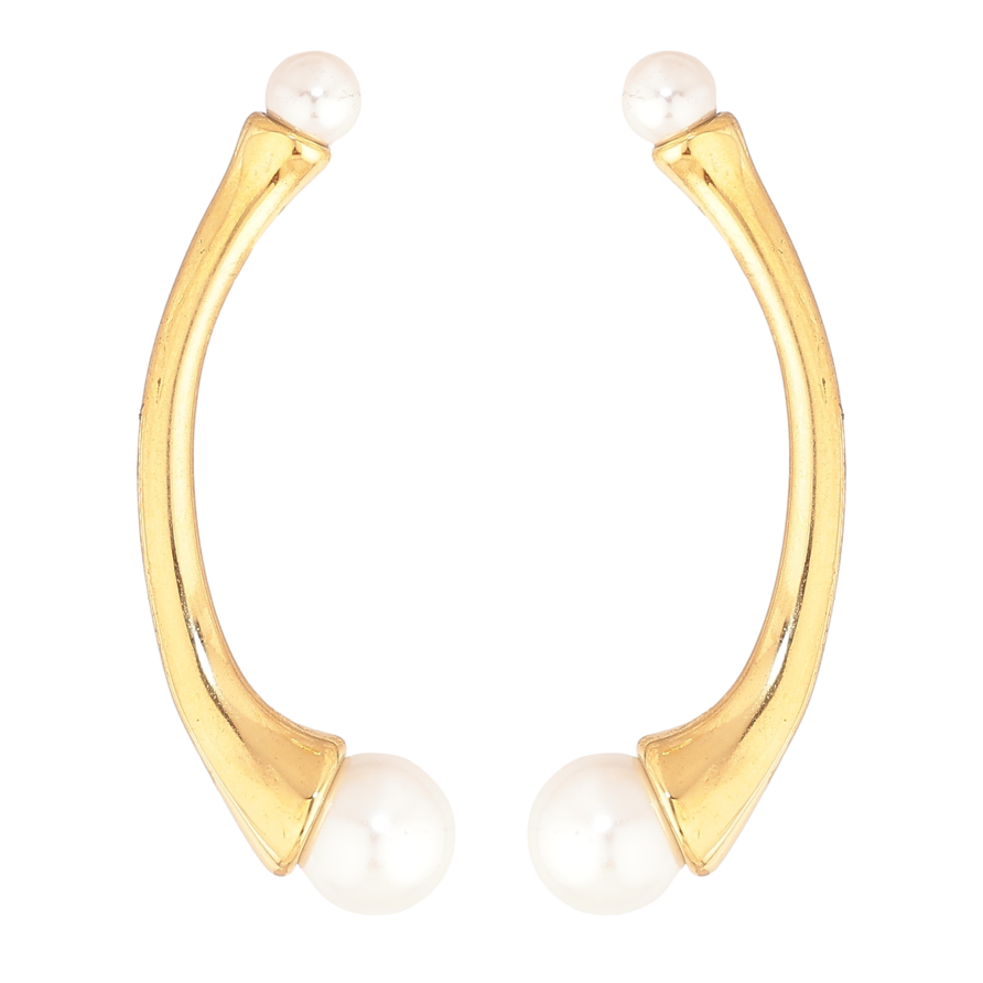 Сережки Нержавіюча сталь пусети "Візерунок з перлинами" фото №1 Сережки Нержавіюча сталь пусети "Візерунок з перлинами" фото №1