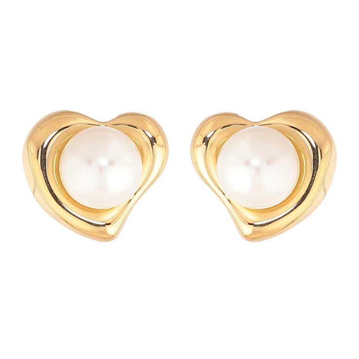 Сережки Нержавіюча сталь пусети "Сердечки з перлинами" фото №19 Сережки Нержавіюча сталь пусети "Сердечки з перлинами" фото №19