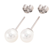 Серьги Нержавеющая сталь пусеты "Жемчужины с бантами" 2 в 1, ø 6мм фото №3