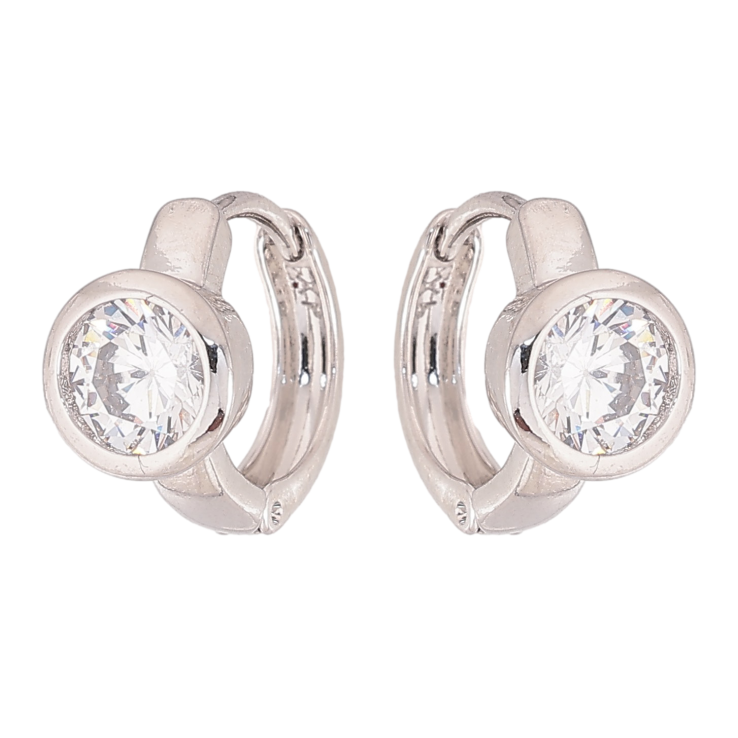 Сережки Xuping M&L колір Родій колечка "Кристали" фото №2 Сережки Xuping M&L колір Родій колечка "Кристали" фото №2