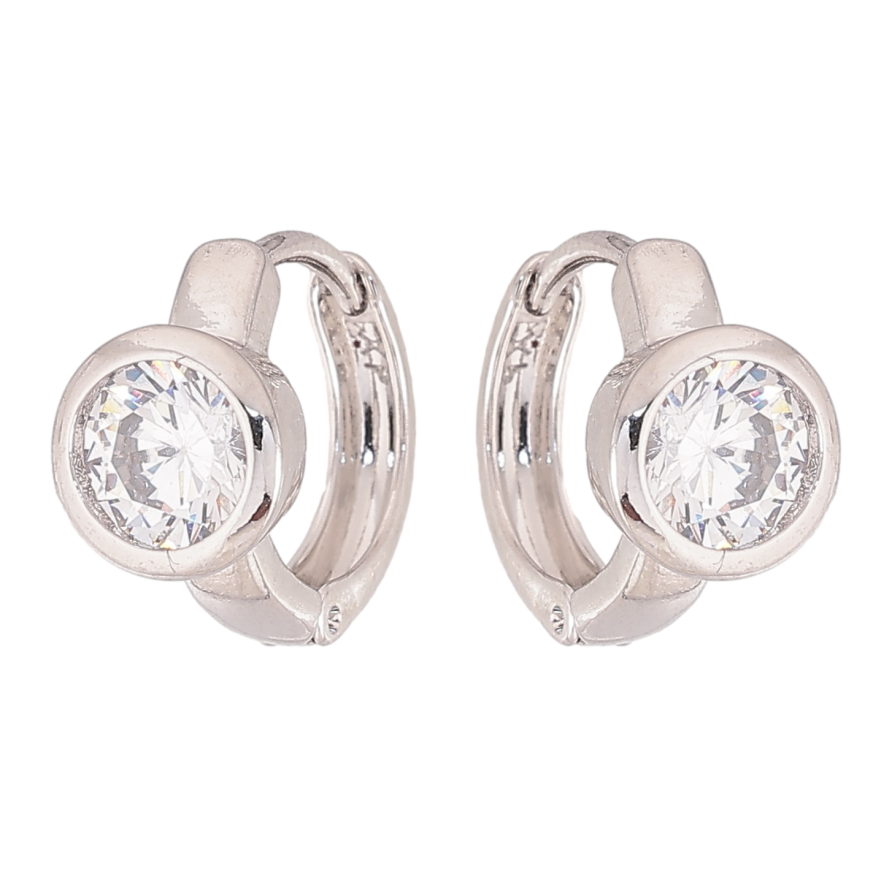 Сережки Xuping M&L колір Родій колечка "Кристали" фото №1