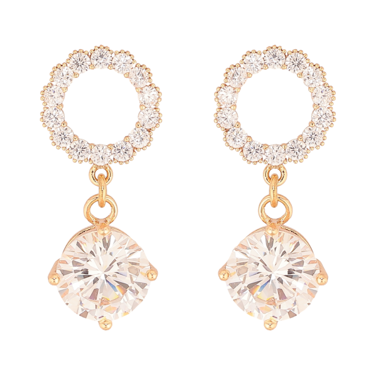 Сережки Xuping M&L колір 18K пусети "Кристальні підвіски" фото №10